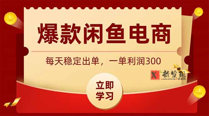 （19046期）爆款闲鱼电商，卖法简单粗暴，长期稳定可做，一单利润300-新发现资源网
