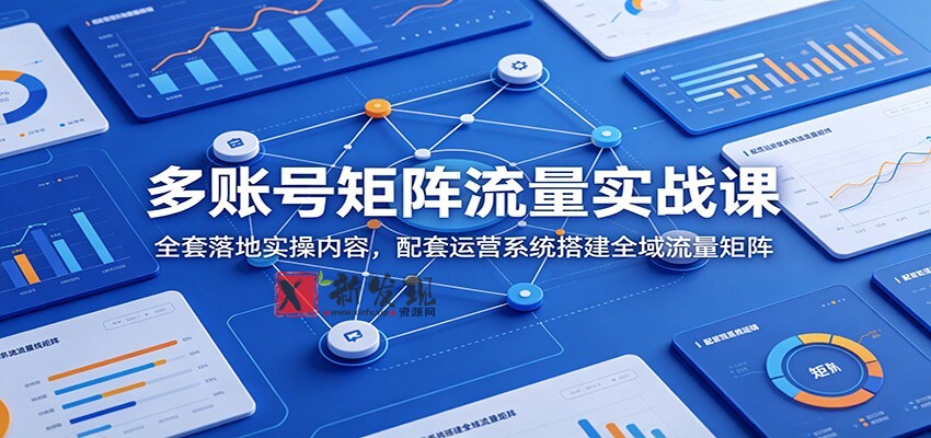 多账号矩阵流量实战课：全套落地实操内容，配套运营系统搭建全域流量矩阵-新发现资源网