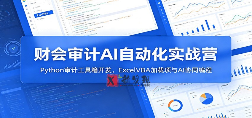 财会审计AI自动化实战营：Python审计工具箱开发，ExcelVBA加载项与AI协同编程-新发现资源网