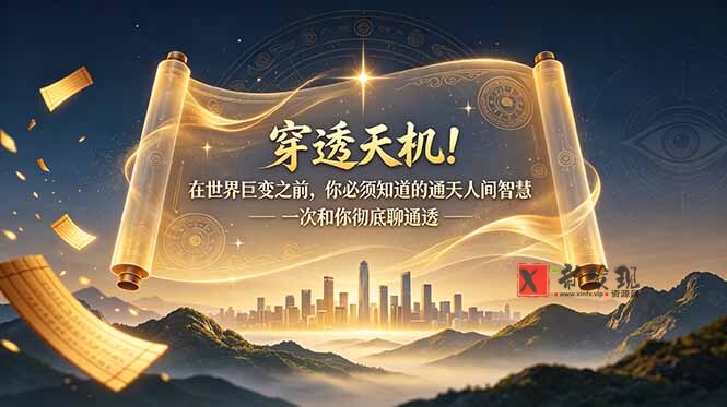 （19063期）付费文章：穿透天机！在世界巨变之前，你必须知道的通天人间智慧 一次和你彻底聊通透-新发现资源网