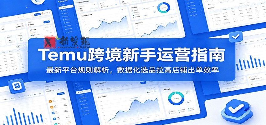 Temu跨境新手运营指南：最新平台规则解析，数据化选品拉高店铺出单效率-新发现资源网