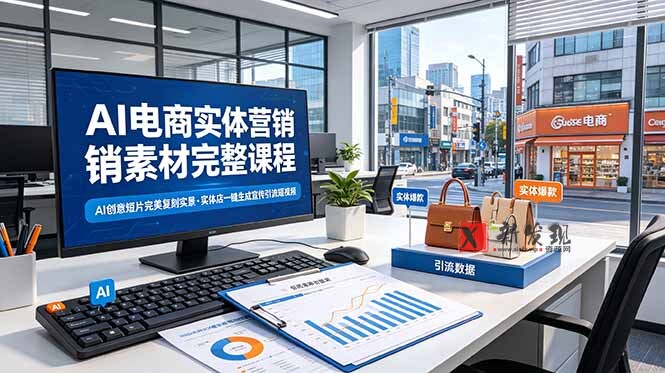 （19076期）AI电商实体营销素材完整课程，AI创意短片完美复刻实景，实体店一键生成宣传引流短视频-新发现资源网