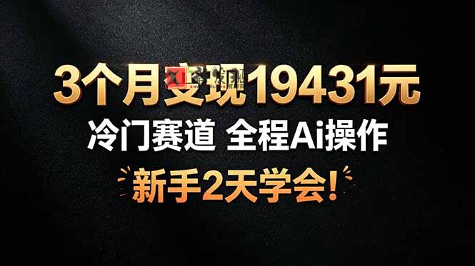 （19096期）3个月变现19431元，冷门赛道 全程Ai操作，新手2天学会！-新发现资源网