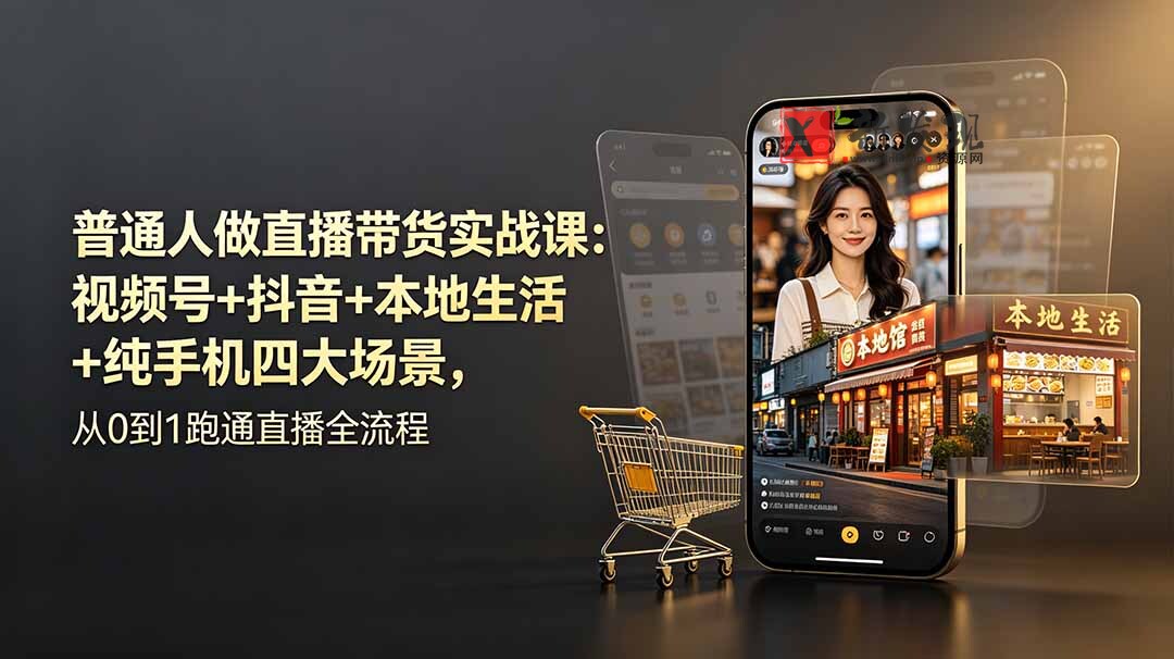 (19111期)普通人做直播带货实战课:视频号+抖音+本地生活+纯手机四大场景,从0到1跑通直播全流程 (19111期)普通人做直播带货实战课:视频号+抖音+本地生活+纯手机四大场景,从0到1跑通直播全流程