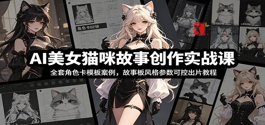 AI美女猫咪故事创作实战课:全套角色卡模板案例,故事板风格参数可控出片教程 AI美女猫咪故事创作实战课:全套角色卡模板案例,故事板风格参数可控出片教程