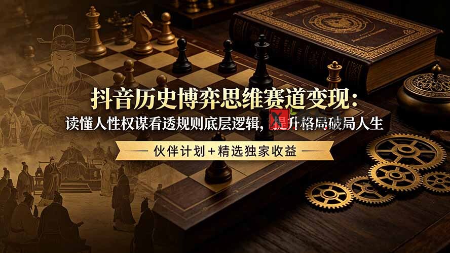 (19116期)抖音历史博弈思维赛道变现:读懂人性权谋看透规则底层逻辑,提升格局破局人生,伙伴计划+精选独家收益 (19116期)抖音历史博弈思维赛道变现:读懂人性权谋看透规则底层逻辑,提升格局破局人生,伙伴计划+精选独家收益