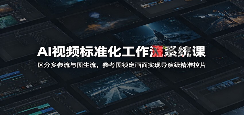 AI视频标准化工作流系统课：区分多参流与图生流，参考图锁定画面实现导演级精准控片-新发现资源网