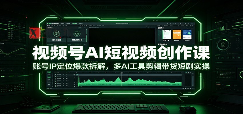 视频号AI短视频创作课:账号IP定位爆款拆解,多AI工具剪辑带货短剧实操-新发现资源网