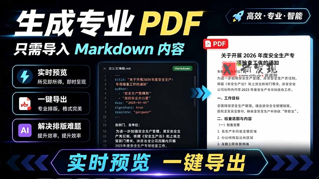(19224期)只需导入 Markdown 内容,实时预览一键导出专业 PDF!轻松解决AI生成内容排版问题 Presto-新发现资源网