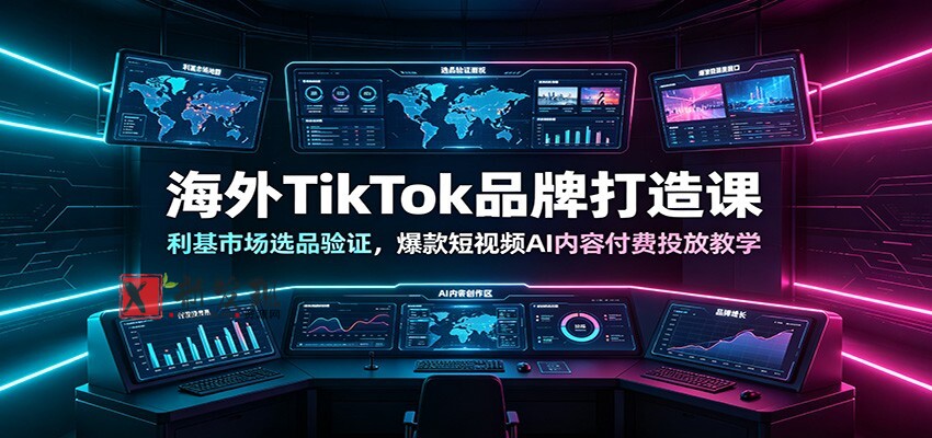 海外TikTok品牌打造课：利基市场选品验证，爆款短视频AI内容付费投放教学-新发现资源网