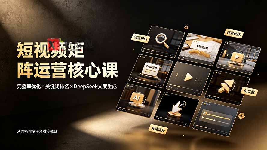 (19259期)短视频矩阵运营核心课:完播率优化×关键词排名×DeepSeek文案生成,从零搭建多平台引流体系-新发现资源网