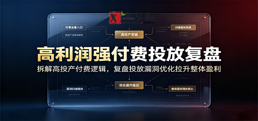 高利润强付费投放复盘：拆解高投产付费逻辑，复盘投放漏洞优化拉升整体盈利-新发现资源网