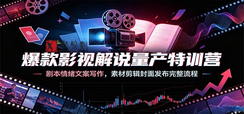 爆款影视解说量产特训营:剧本情绪文案写作,素材剪辑封面发布完整流程 爆款影视解说量产特训营:剧本情绪文案写作,素材剪辑封面发布完整流程