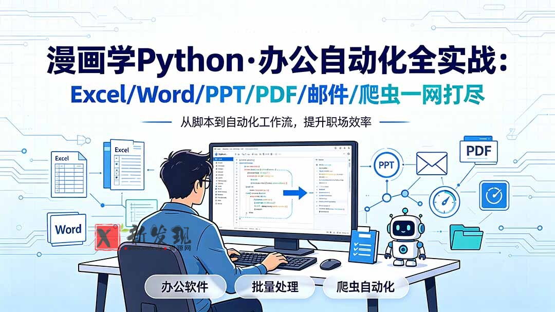 (19270期)漫画学Python·办公自动化全实战:Excel/Word/PPT/PDF/邮件/爬虫一网打尽-新发现资源网