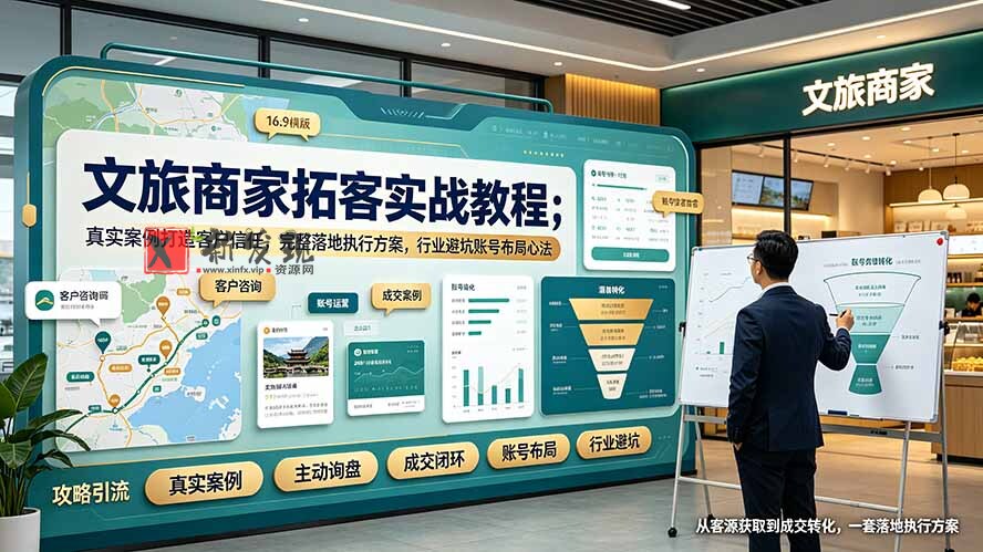 （19273期）文旅商家拓客实战教程；真实案例打造客户信任，完整落地执行方案，行业避坑账号布局心法-新发现资源网