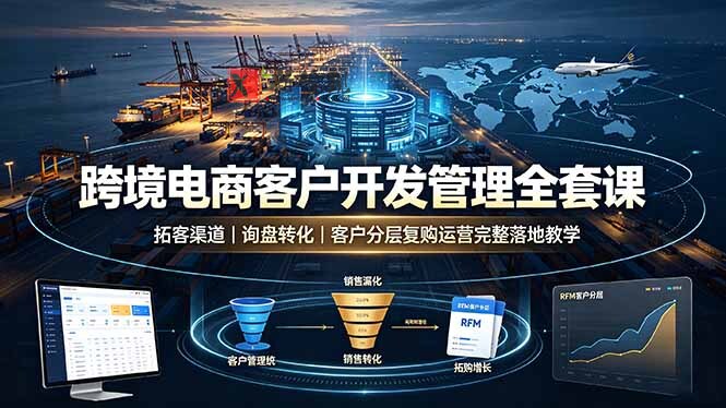 （19274期）跨境电商客户开发管理全套课·拓客渠道｜询盘转化｜客户分层复购运营完整落地教学-新发现资源网