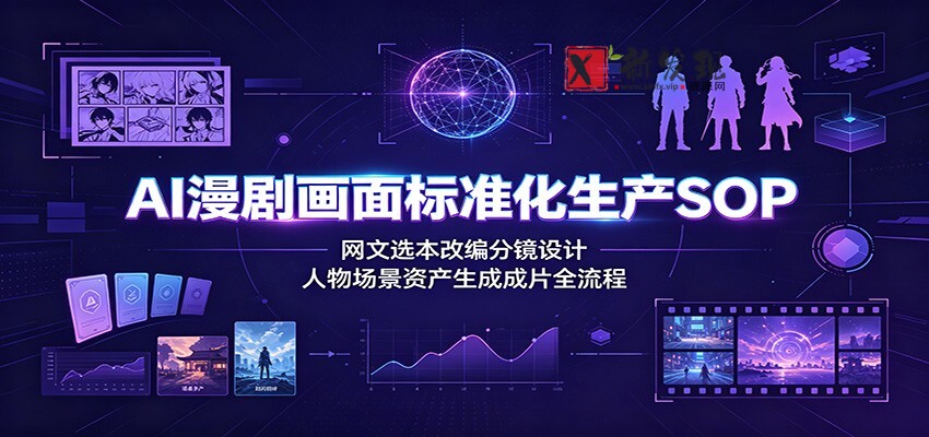 AI漫剧画面标准化生产SOP:网文选本改编分镜设计,人物场景资产生成成片全流程 AI漫剧画面标准化生产SOP:网文选本改编分镜设计,人物场景资产生成成片全流程