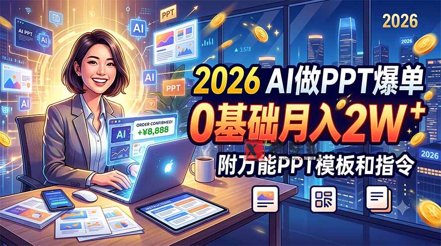 (19284期)2026 AI做PPT爆单,0基础月入2W,附万能PPT模板和指令 (19284期)2026 AI做PPT爆单,0基础月入2W,附万能PPT模板和指令