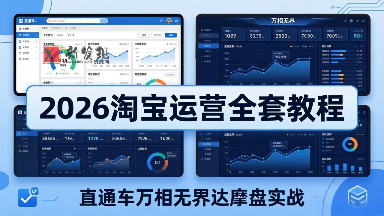 (19288期)2026淘宝运营全套教程(更新7月),直通车万相无界达摩盘实战,从基础到进阶提升流量转化-新发现资源网