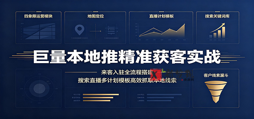 巨量本地推精准获客实战：来客入驻全流程搭建，搜索直播多计划模板高效抓取本地线索-新发现资源网