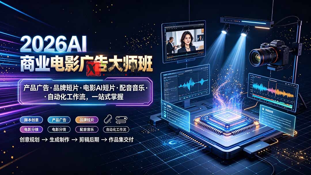 (19303期)2026AI商业电影广告大师班:产品广告·品牌短片·电影AI短片·配音音乐·自动化工作流,一站式掌握 (19303期)2026AI商业电影广告大师班:产品广告·品牌短片·电影AI短片·配音音乐·自动化工作流,一站式掌握