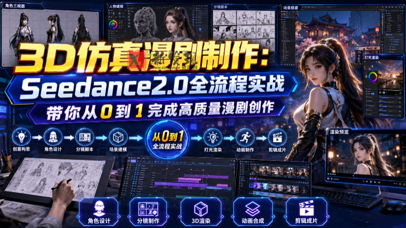 3D仿真漫剧制作：Seedance2.0全流程实战，带你从0到1完成高质量漫剧创作-新发现资源网