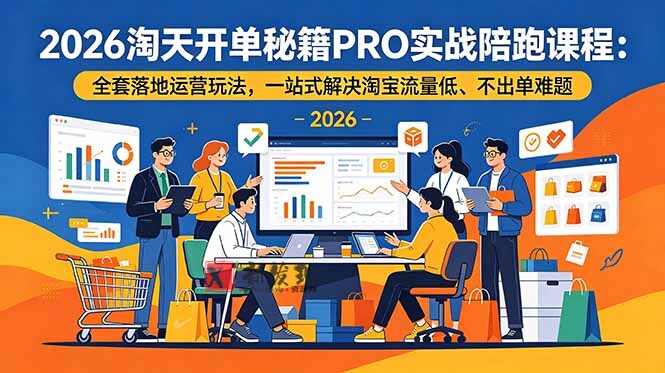 (19351期)2026淘天开单秘籍PRO实战陪跑课程-更新:全套落地运营玩法,一站式解决淘宝流量低、不出单难题-新发现资源网