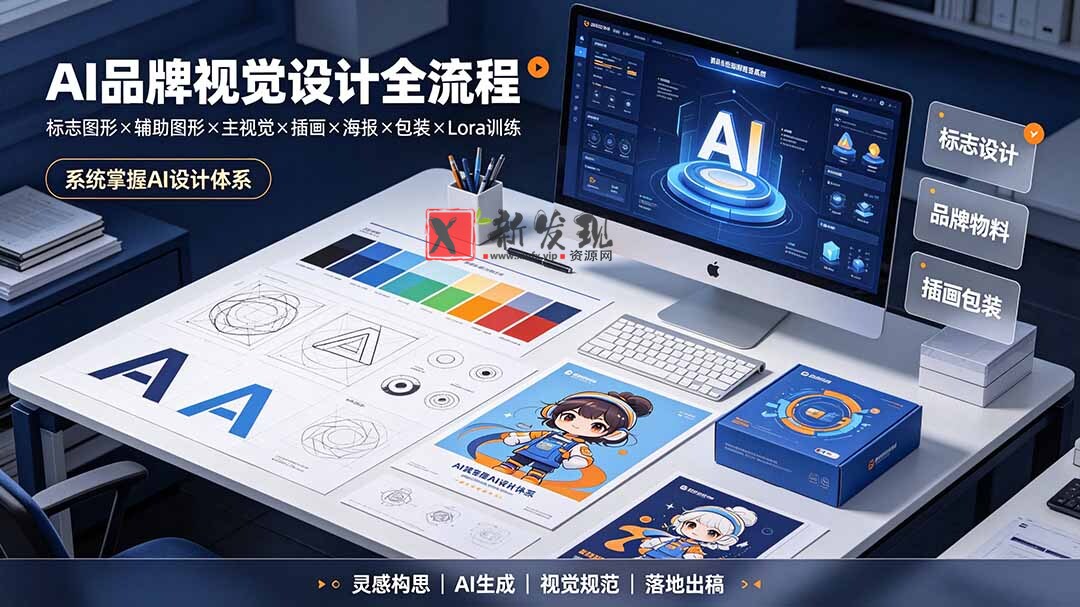 (19372期)AI品牌视觉设计全流程:标志图形×辅助图形×主视觉×插画×海报×包装×Lora训练,系统掌握AI设计体系-新发现资源网