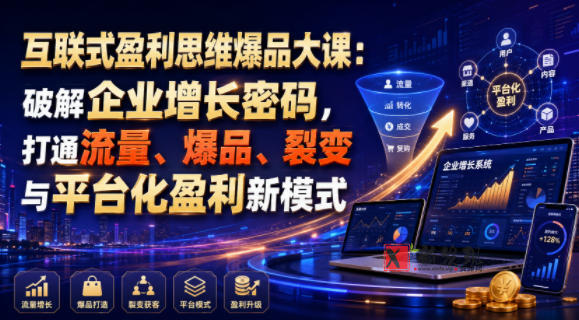 互联式盈利思维爆品大课:破解企业增长密码,打通流量、爆品、裂变与平台化盈利新模式 互联式盈利思维爆品大课:破解企业增长密码,打通流量、爆品、裂变与平台化盈利新模式