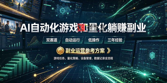（19388期）AI全自动游戏和量化躺赚副业：日入几百，稳定运行三年的项目！-新发现资源网