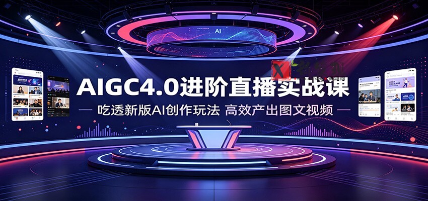 AIGC4.0进阶直播实战课:吃透新版AI创作玩法,高效产出图文视频-新发现资源网
