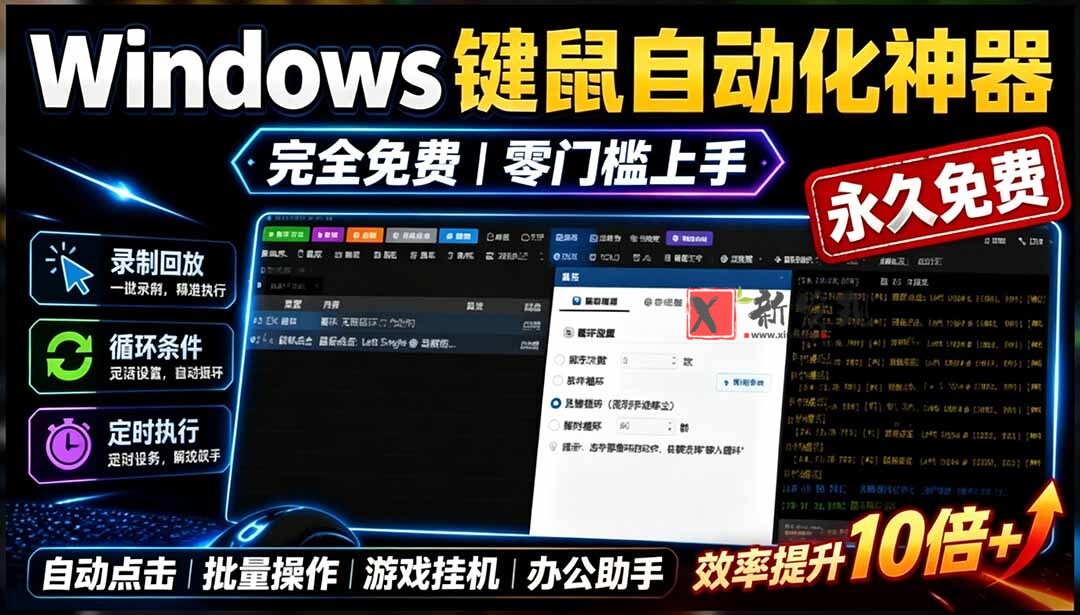 (19423期)专业Windows键鼠自动化工具,免费永久使用,告别重复操作,小白也能快速创建自动化脚本 点点精灵-新发现资源网