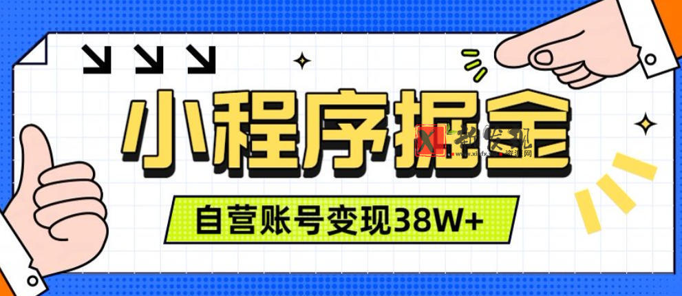 微信小程序掘金,团队自营小程序累计变现38W+,稳定运营三年,一部手机即可操作-新发现资源网