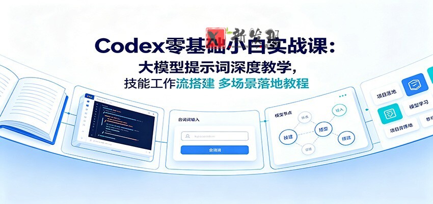 Codex零基础小白实战课:大模型提示词深度教学,技能工作流搭建多场景落地教程-新发现资源网