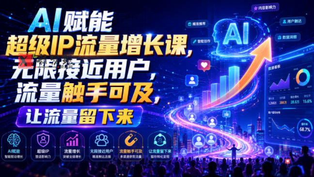 AI赋能超级IP流量增长课,无限接近用户,流量触手可及,让流量留下来-新发现资源网