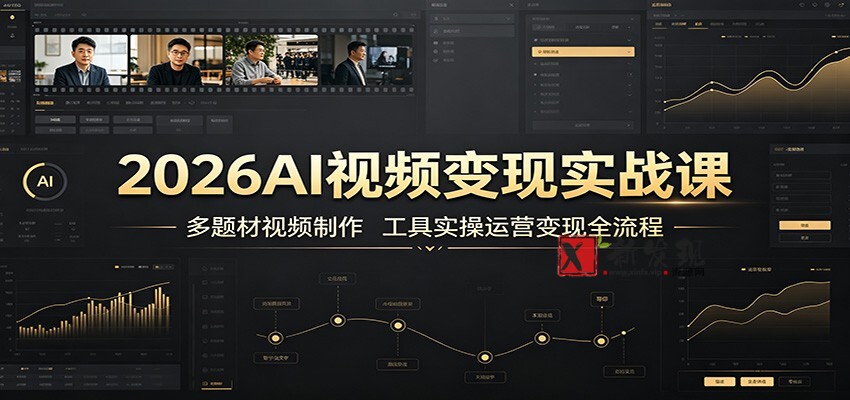 2026AI视频变现实战课:多题材视频制作,工具实操运营变现全流程-新发现资源网