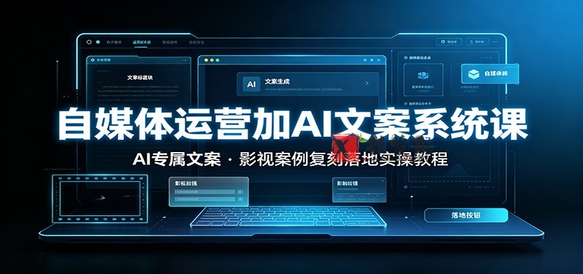 自媒体运营加AI文案系统课::AI专属文案,影视案例复刻落地实操教程-新发现资源网