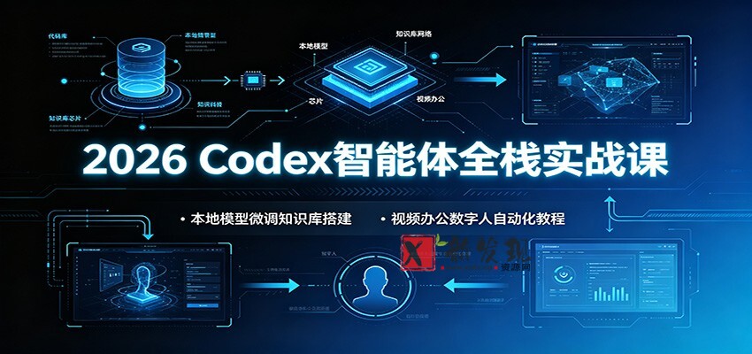 2026 Codex智能体全栈实战课:本地模型微调知识库搭建,视频办公数字人自动化教程-新发现资源网