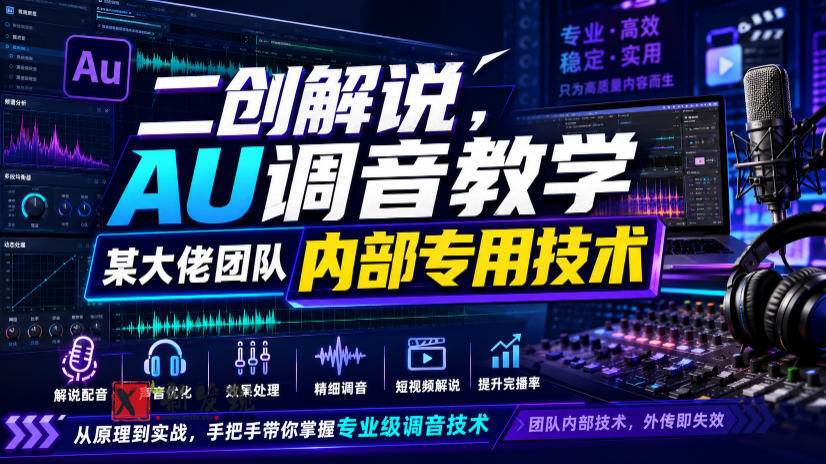 二创解说AU调音教学,某大佬团队内部专用技术-新发现资源网