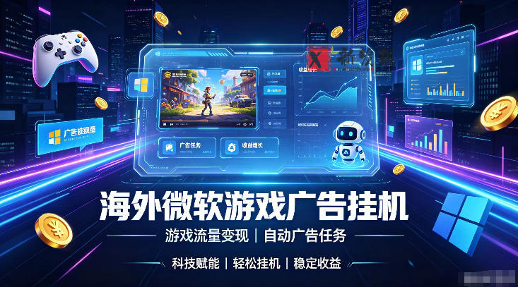 海外游戏广告自动挂G,轻资产海外副业风口,单设备稳定产出500+-新发现资源网