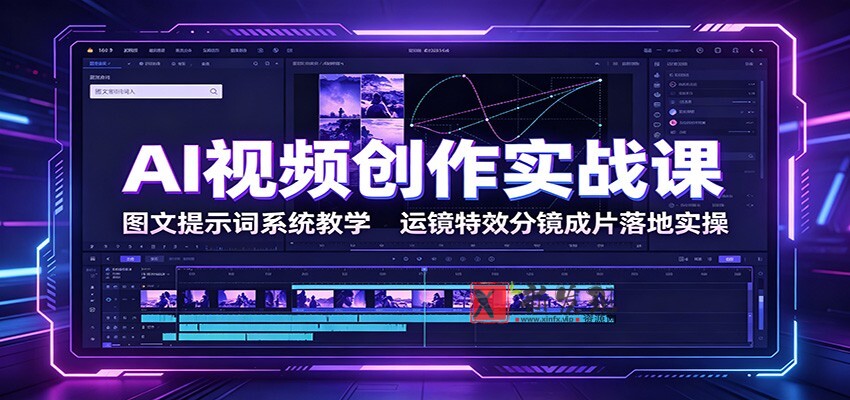 AI视频创作实战课：图文提示词系统教学，运镜特效分镜成片落地实操-新发现资源网