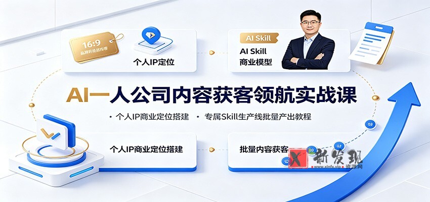 AI一人公司内容获客领航实战课:个人IP商业定位搭建,专属Skill生产线批量产出教程 AI一人公司内容获客领航实战课:个人IP商业定位搭建,专属Skill生产线批量产出教程