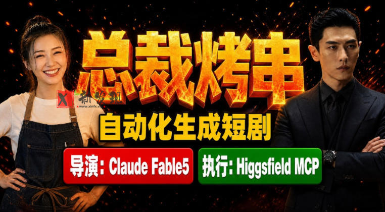 Claude Fable5担任导演+Higgsfield MCP落地执行|《总裁烤串》真人质感短剧全自动AI生成全流程教学-新发现资源网