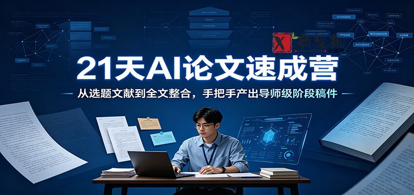 21天AI论文速成营：从选题文献到全文整合，手把手产出导师级阶段稿件-新发现资源网