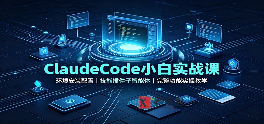 ClaudeCode小白实战课:环境安装配置,技能插件子智能体,完整功能实操教学-新发现资源网