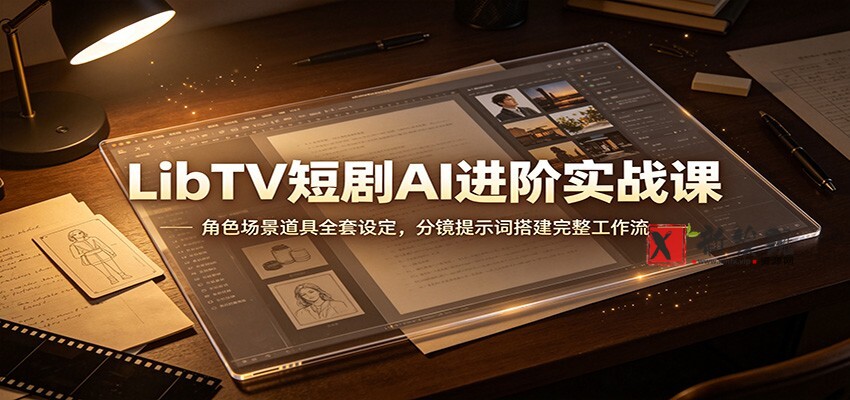LibTV短剧AI进阶实战课:角色场景道具全套设定,分镜提示词搭建完整工作流-新发现资源网