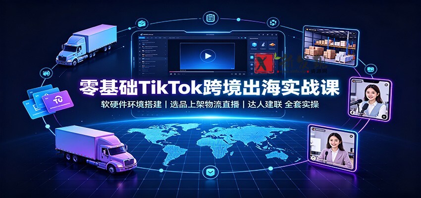 零基础TikTok跨境出海实战课:软硬件环境搭建,选品上架物流直播,达人建联全套实操-新发现资源网