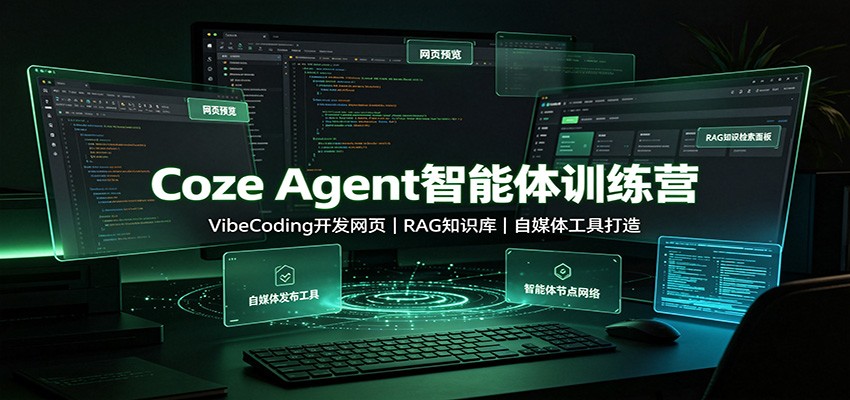 Coze Agent智能体训练营:VibeCoding开发网页,RAG知识库,自媒体工具打造-新发现资源网