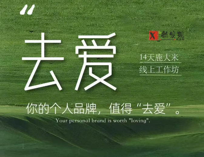 去爱14天鹿大米线上工作坊，你的个人品牌，值得“去爱”-新发现资源网