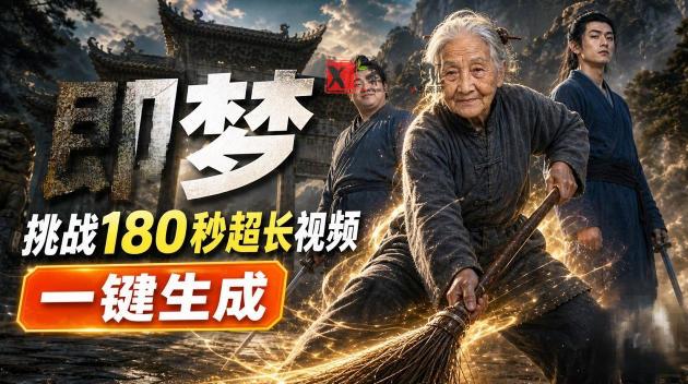 即梦挑战180秒超长视频！一键生成3分钟电影？完整制作流程详细分享！-新发现资源网
